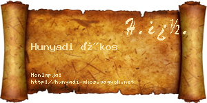 Hunyadi Ákos névjegykártya